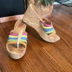 Born leather wedges size 6